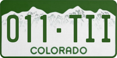 CO license plate 011TII
