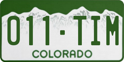 CO license plate 011TIM