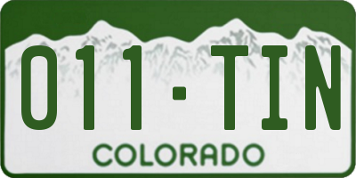 CO license plate 011TIN