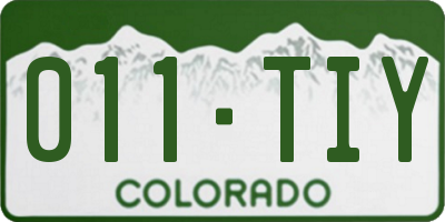 CO license plate 011TIY