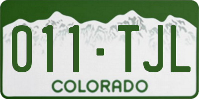CO license plate 011TJL