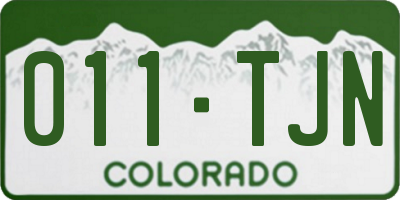 CO license plate 011TJN