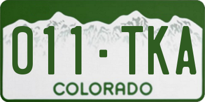 CO license plate 011TKA