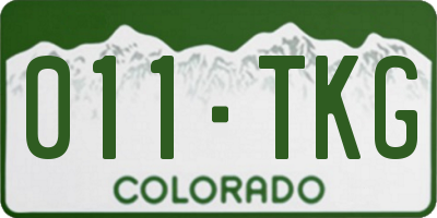 CO license plate 011TKG