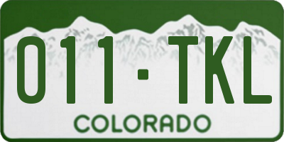 CO license plate 011TKL