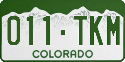 CO license plate 011TKM