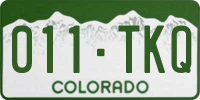 CO license plate 011TKQ