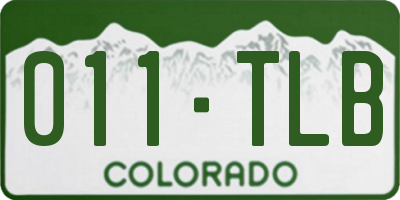 CO license plate 011TLB