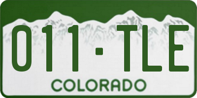 CO license plate 011TLE
