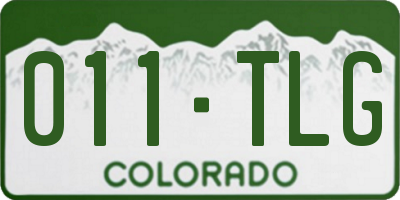 CO license plate 011TLG