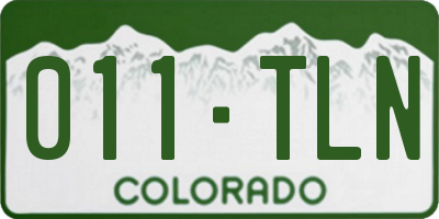 CO license plate 011TLN