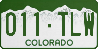 CO license plate 011TLW