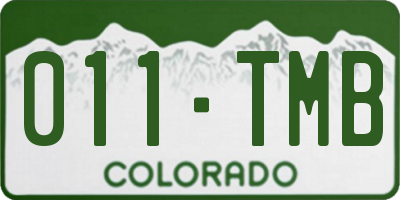 CO license plate 011TMB