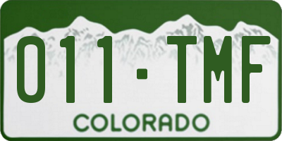 CO license plate 011TMF