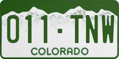 CO license plate 011TNW