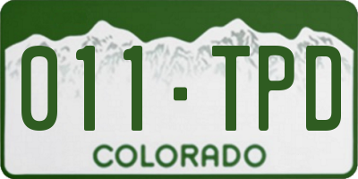 CO license plate 011TPD