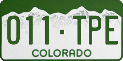 CO license plate 011TPE