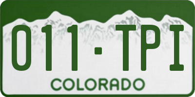 CO license plate 011TPI