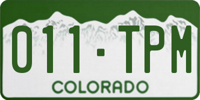 CO license plate 011TPM
