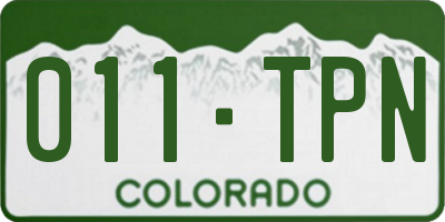 CO license plate 011TPN