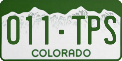CO license plate 011TPS