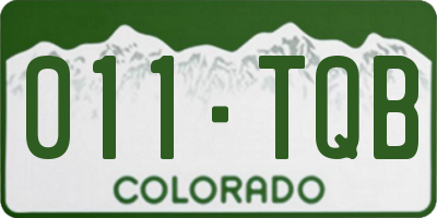 CO license plate 011TQB