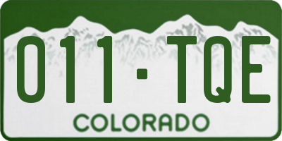 CO license plate 011TQE