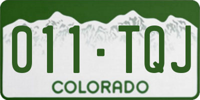 CO license plate 011TQJ