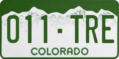 CO license plate 011TRE