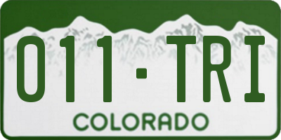 CO license plate 011TRI