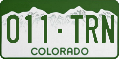 CO license plate 011TRN