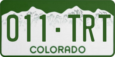 CO license plate 011TRT