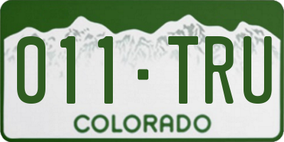 CO license plate 011TRU