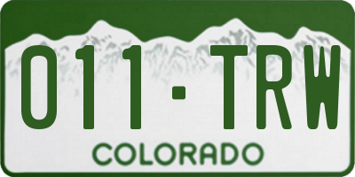 CO license plate 011TRW