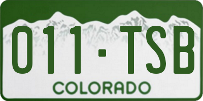 CO license plate 011TSB