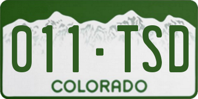 CO license plate 011TSD