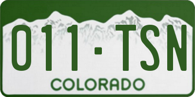 CO license plate 011TSN