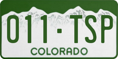 CO license plate 011TSP