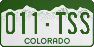 CO license plate 011TSS