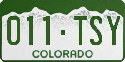 CO license plate 011TSY