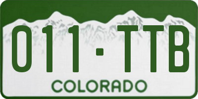 CO license plate 011TTB
