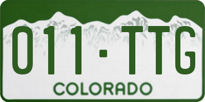 CO license plate 011TTG