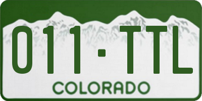 CO license plate 011TTL