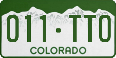 CO license plate 011TTO