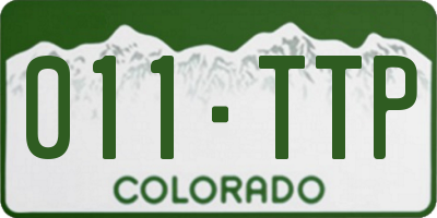 CO license plate 011TTP