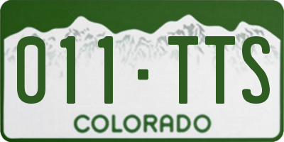 CO license plate 011TTS