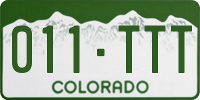 CO license plate 011TTT