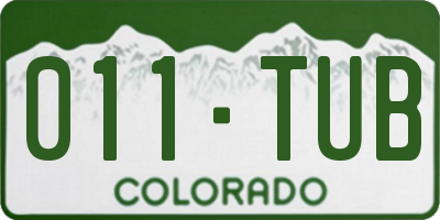 CO license plate 011TUB