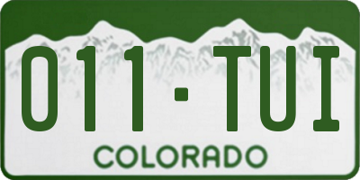CO license plate 011TUI