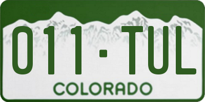 CO license plate 011TUL